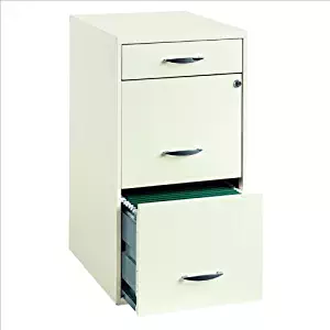 Hirsh Industries 18" Deep 3 Drawer Steel File Cabinet in White