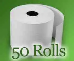 BAM POS, 2 1/4" X 165' Thermal Cash Register POS Receipt Paper 50 Rolls/Case - BAM POS