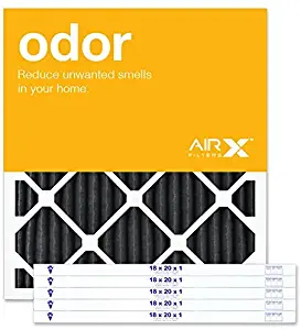 AIRx ODOR 18x20x1 MERV 8 Carbon Pleated Air Filter - Made in the USA - Box of 6