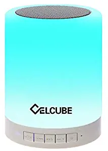 Celcube Night Light Bluetooth Speaker, Touch Bedside Lamp with Wireless Bluetooth Speaker, Smart Dimmable Color Night Light, LED Table Lamp with Stereo Speaker, Gift for Men Women Teens Kids Children