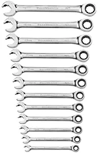 GEARWRENCH 12 Pc. 12 Point Open End Ratcheting Metric Wrench Set - 85597