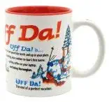 "Uff Da!" Norwegian Saying on Colorful Ceramic Coffee Mug by E.H.G | 12 oz