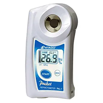 Atago 3810 PAL-1 Digital Hand Held Pocket Refractometer, 0.0 - 53.0% Brix Measurement Range