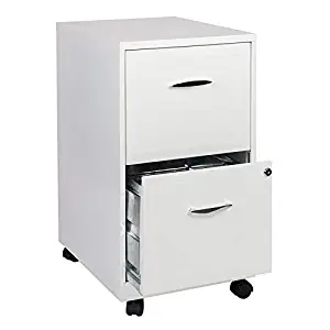 Scranton & Co 2 Drawer Steel Mobile File Cabinet in Pure White