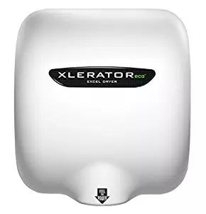 Excel Dryer XLERATOReco XL-BW-ECO Hand Dryer, No Heat, White Thermoset Resin (BMC) Cover, Automatic Sensor, Surface Mounted, LEED Credits, GreenSpec Listed, Commercial Hand Dryer, 500 Watts