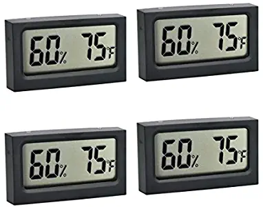 4-Pack Mini Digital Electronic Temperature Humidity Meters Gauge LCD Indoor Humidity Monitoring Display. for Cars, Bedrooms, Baby Rooms, Etc.