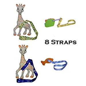 Toy Straps for Baby Strollers High Chair Leash for Teether Pacifier Sippy Cup 8pc (Blue/Yellow)