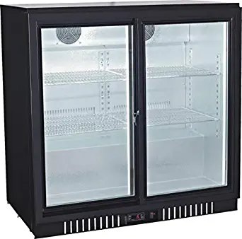 Procool Refrigeration Sliding 2-door Glass Front Back Bar Beverage Cooler; 36" Wide, Counter Height Refrigerator