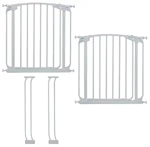 Dreambaby Chelsea Auto Close Security Gate in White Value Pack (Includes 2 Gates and 2 Extensions)