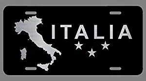 Vincit Veritas Italian Flag for Car Black Laser Etched Metal License Plate Decorations Italy Flag Pride Decor Italian Gift Italy Gifts | Premium Quality | 12-Inch by 6-Inch | LP010