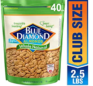 Blue Diamond Almonds, Raw Whole Natural, 40 Ounce