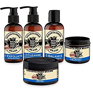 Mountaineer Brand Bald Head Care - Men's All Natural Complete Bald Head Care System - 5 Piece Daily Skin Care Kit