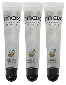 (3Pack) MAX Makeup Cherimoya Lip Polish Coconut Oil Clear Gloss