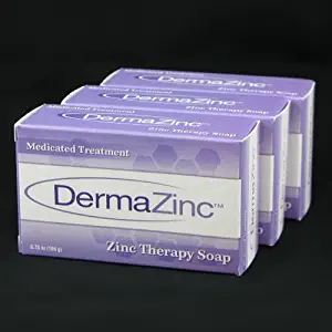 DermaZinc Zinc Therapy Soap 4.25 Ounce (120 gram) Bar - 3 Pack