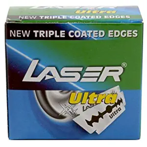 50 Laser Ultra Double Edge Safety Razor Blades with Triple Coated Edges!