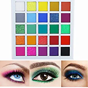 Colorful Eyeshadow Palette, 7 Pressed Glitter Shadows,18 Rainbow Matte Shades Highly Pigmented Makeup Palette Bright Colors Beauty Cosmetics Waterproof Professional Eye Shadow Powder