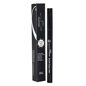 Beaute Rroir Stylish Easy Precise Waterproof Smudgeproof Liquid Ink Felt Tip Brush Makeup Eyeliner Black 0.02 Ounce