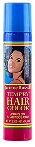 Jerome Russell TEMP-RY HAIR COLOR SPRAY, Temporary Aerosol Hairspray, Hair Color Dye Spray (w/Sleek Steel Pin Tail Comb) Spray On, Wash Out (HONEY BLONDE - 2.2 oz / 65 ml)