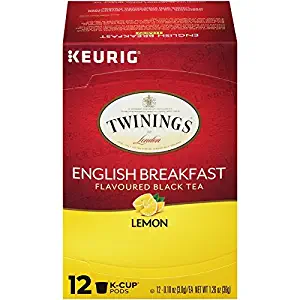 Twinings English Breakfast Lemon Flavoured Black Tea Keurig K-Cup Pods (12 Count)