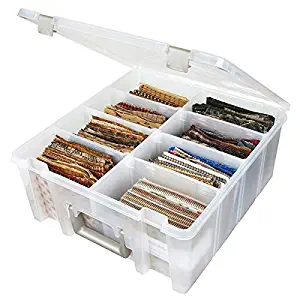 ArtBin 6990AB Super Satchel Compartment Box - Clear, Art and Craft Supplies Box with Removable Dividers, Secure Latches, Handles
