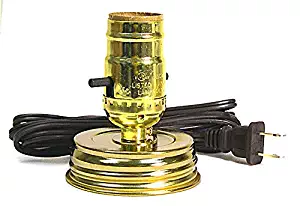 Creative Hobbies Mason Jar Lamp Making Kit is Pre-Wired and Easy to Use! Gold Color Lid & Socket