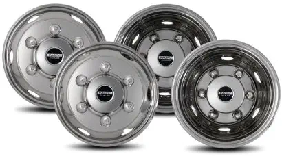 Pacific Dualies 45-1608 Polished 16 Inch 6 Lug Stainless Steel Wheel Simulator Kit for 2019 - Earlier Isuzu NPR/W4 Truck 2019 and Earlier Chevy GMC NPR/W4