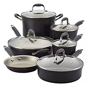 Anolon Advanced Pewter Hard Anodized Nonstick 11 Piece Cookware Set(Pewter/grey)