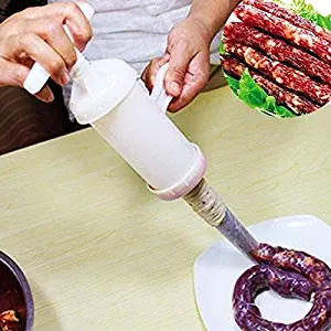 LiebHome Food Grade Quality Manual Sausage Maker Meat Stuffer Filler Hand Operated Salami Maker Funnel Hand Tools (Sausage Stuffer Barrel)