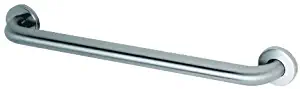 Bobrick 5806x42 304 Stainless Steel Straight Grab Bar with Concealed Mounting and Snap Flange, Satin Finish, 1-1/4