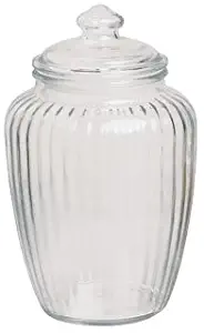 Anchor Hocking Ribbed Clear Glass 80 oz. Optic Jar with Lid