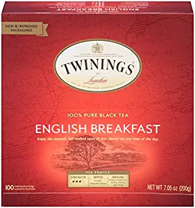 Twinings of London English Breakfast Black Tea Bags, 100 Count