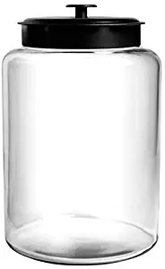 Anchor Hocking Montana Glass Jar with Fresh Sealed Lid, Black Metal, 2.5 Gallon