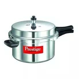 Prestige P+7.5L Popular Plus Induction Base Pressure Cooker, 7.5 Litres, Silver