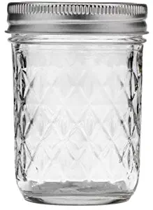 Mason Ball Jelly Jars-8 oz. each - Quilted Crystal Style-Set of 12