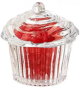 Elegant Crystal Cupcake Candy Dish, Cookie's Holder, With Lid for Home/Office Decor Candy Jar
