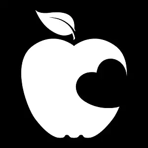 Teacher Apple Heart Vinyl Decal Sticker | Cars Trucks Vans Windows Walls Cups Laptops | White | 5 X 4.1 | KCD1970