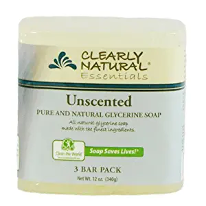 Clearly Natural Glycerine Bar Soap, Unscented, 3 Count, 4 oz each