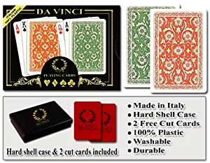 DA VINCI Venezia, Italian 100% Plastic Playing Cards, 2-Deck Set, Regular Index