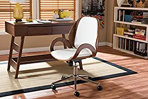 Baxton Studio Watson Office Chair in White and Walnut