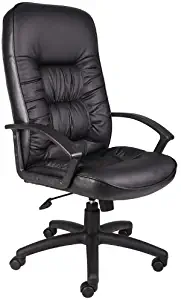 Boss Office Products High Back LeatherPlus Chair in Black