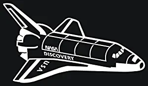 Space Shuttle Discovery Decal White - Die Cut Decal Bumper Sticker for Windows, Cars, Trucks, Laptops, Etc.