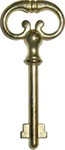 New Brass Plated Key for Roll Top Desk Lock - Polished Skeleton Antique Vintage Old-by NANSY-US Seller