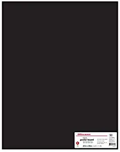 Office Depot Poster Boards, 22in. x 28in, Black, Pack of 5, 23406