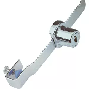 Prime-Line Products U 9949Showcase Window Key Lock, 9/16 in. x 5-1/2 in., Steel, Chrome Plated, Fits 5/16 in. Glass