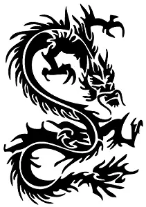 Leon Online Box Dragon Art - Tribal Decal [Choice] Vinyl Sticker for Car, Bike, iPad, Laptop, MacBook, Helmet