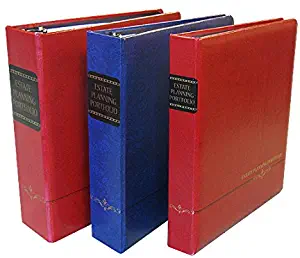 Blue 2.5" Ring Estate Planning Portfolio, Binder, 18 Position tabs and fillable Personal Data Sheets (Spine Measures 4" Not 2.5")