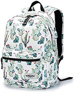 Kinmac Waterproof Laptop Travel Outdoor Backpack with USB Charging Port for 13 inch 14 inch and 15.6 inch Laptop (Cacti)