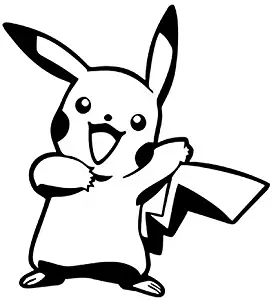 Cute Pikachu Dancing - Vinyl 4" tall (Color BLACK) decal laptop tablet skateboard car windows sticke