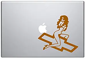 MUDFLAPS CHEVY GIRL (Gold 6") Vinyl Decal Sticker for Car Automobile Window Wall Laptop Notebook Etc.... Any Smooth Surface Such As Windows Bumpers