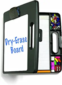 OfficemateOIC Portable Dry Erase Clipboard Box, Letter/A4 Size, Charcoal (83382)